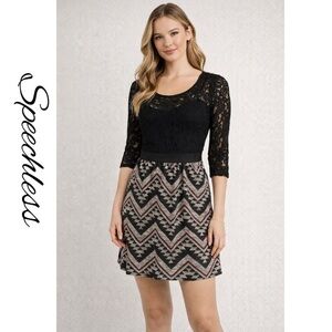 Speechless lace top skirt dress
